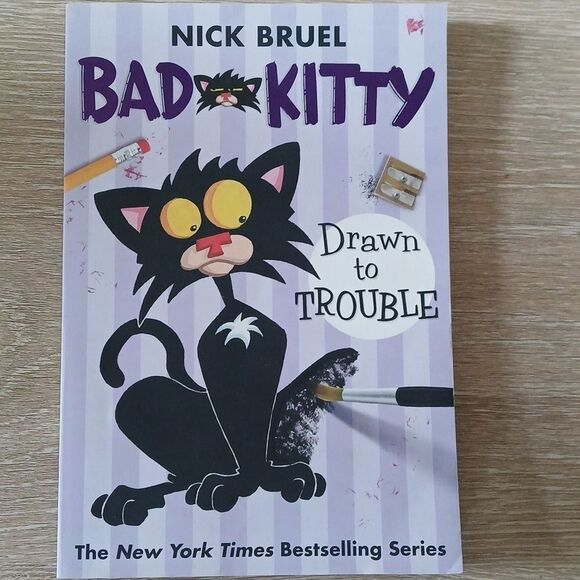 Bad Kitty Drawn to Trouble 2014 Graphic Novel Nick Bruel Paperback - Picture 1 of 10